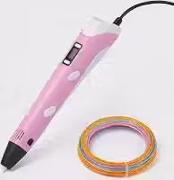 Caneta 3D INFANTIL Profissional com proteção + Cabo USB – Impressora Portátil para Desenho em 3D – Criação e Criatividade - YASDA (ROSA)