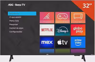 Smart TV LCD LED 32' AOC 32S5155/78G - Wi-Fi, HD, Quad Core, Dolby Áudio, 60 Hz
