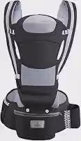 Canguru Bolsa Carrega Bebe Ergonomico Conforto Passeio 12 posições até 20kg (BLACK)