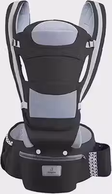 Canguru Bolsa Carrega Bebe Ergonomico Conforto Passeio 12 posições até 20kg (BLACK)
