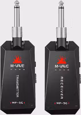 M-VAVE WP-3 Sistema Wireless para Guitarra 5.8G Recarregável com Transmissor e Receptor, Baixa Latência de 5.6ms, Alcance de 30m, Bateria de 1100mAh, Compatível com Cabo Type-C, Acessório Essencial