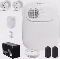 Kit Central de Alarme ANM 24 NET Intelbras + 1 Sensor IVP 3000 CF + Bateria + Sirenes + Cabo