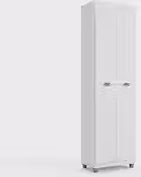 Armário Multiuso Clean 4 Portas com 5 Prateleiras - Organização para Quarto, Escritório e Lavanderia (178x51x30cm) Branco