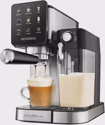 MONDIAL, Cafeteira Espresso Automática Dolce Latte 20 bar, Preto/Inox 1250W, 110V - CCL-01