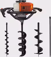 Perfurador de Solo A Gasolina 2,5HP 52cc com 3 Brocas + Extensão 1m Carbon Fak