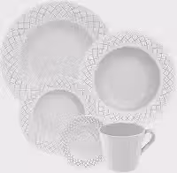Aparelho de Jantar Tramontina Ingrid em Porcelana 20 Peças