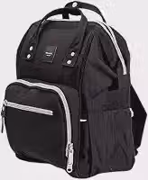 Bolsa Mochila Maternidade Premium Preta – Compartimento térmico, Impermeável e Multifuncional com Alças Ajustáveis e Vários Compartimentos 46x35x15 cm