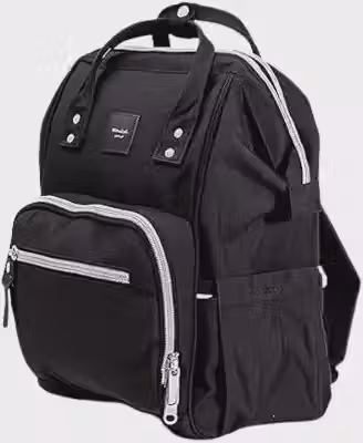 Bolsa Mochila Maternidade Premium Preta – Compartimento térmico, Impermeável e Multifuncional com Alças Ajustáveis e Vários Compartimentos 46x35x15 cm