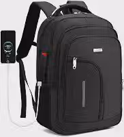 Mochila Masculina Reforçada Executiva Grande Mochila para Notebook Trabalho Viagem Escola com Cabo de Aço Impermeável Antifurto com Saídas USB/Fone de Ouvido Unissex