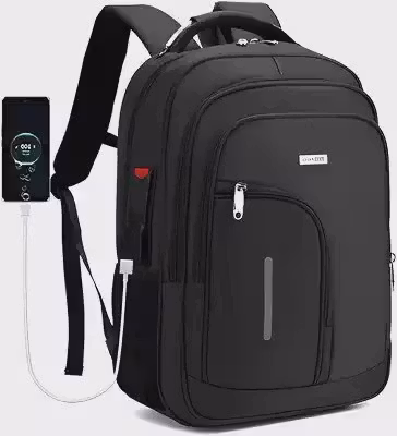 Mochila Masculina Reforçada Executiva Grande Mochila para Notebook Trabalho Viagem Escola com Cabo de Aço Impermeável Antifurto com Saídas USB/Fone de Ouvido Unissex
