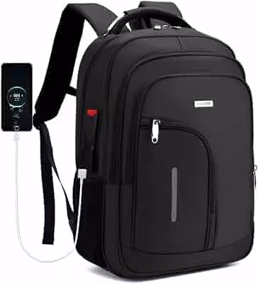 Mochila Masculina Reforçada Executiva Grande Mochila para Notebook Trabalho Viagem Escola com Cabo de Aço Impermeável Antifurto com Saídas USB/Fone de Ouvido Unissex