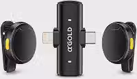Microfone de Lapela Sem Fio Bluetooth com Cancelamento de Ruído,Kit Com 2 Microfones, Receptor USB-C, Ideal para Vídeos, Lives, Entrevistas e Gravações