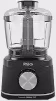 Processador de Alimentos Philco PMN04A 420W com Jarra 500ml Função Pulsar e Trava de Segurança Preto 220V