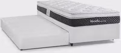 Bicama de Solteiro com Cama Auxiliar Herval Marselha, 57x88x188 cm