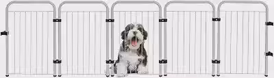 Cercado Pet Dobrável Portátil 5 Modulos Segurança Branco