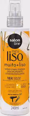 Salon Line, Spray Defrizante Protetor Térmico, Meu Liso Muito + Liso, Vegano - Para Cabelos Lisos Naturais, Alisados ou Relaxados, 240 ml