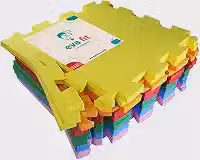 Kit Colorido 12 Placas Tapete Tatame EVA 50x50x1cm 10mm