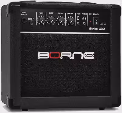Amplificador Cubo Para Guitarra Borne Strike G30 Preto 15W Bivolt Automático