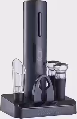 Kit Abridor De Vinhos Elétrico Saca Rolhas Usb Biscuitt Oak 4 em 1 Sommelier Collection