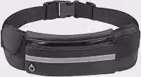 Pochete Corrida Celular Esportiva Treino Exercícios Slim Impermeaável Caminhada Corrida Bike Bicicleta Academia Passeio Porta Dolar Documento Cintura (Preto)
