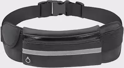 Pochete Corrida Celular Esportiva Treino Exercícios Slim Impermeaável Caminhada Corrida Bike Bicicleta Academia Passeio Porta Dolar Documento Cintura (Preto)