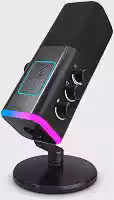 Microfone dinâmico USB/XLR para gravação de podcast,microfone streaming para jogos de computador com RGB,botão de mudo,conector para fones de ouvido,suporte de mesa，para cantar e YouTube- AM8