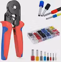 Alicate Crimpador Profissional Autoajustável 0.25 até 10mm² Para Terminais Elétricos Ponteira Quadrada | Crimpagem Precisa, Cabo Sem Danos, Uso Automotivo E Residencial - Linha Profissional Premium