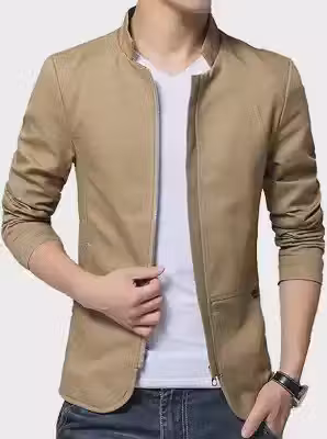 Blazer masculino para uso casual, colarinho slim fit, traje formal de negócios em comprimento normal