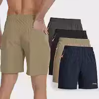 Bermuda Esportiva Masculina Short Tactel Para Corridas e Academia com Bolsos，Dry Fit+ Respirável