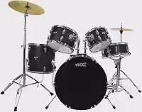 Bateria Acústica MXT, Bumbo 20 Preto/Cromada, Modelo: M-B120PC