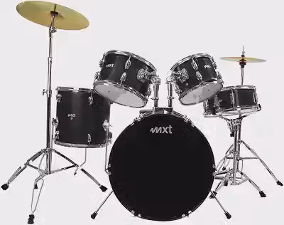 Bateria Acústica MXT, Bumbo 20 Preto/Cromada, Modelo: M-B120PC