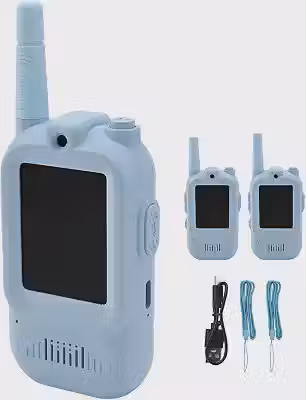Walkie Talkie Infantil com Vídeo e Câmera Tela 2 Pol Kit 2 (Azul)