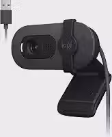 Webcam Full HD Logitech Brio 100 com Microfone Integrado, Proteção de Privacidade, Correção Automática de Luz,Câmera Web para Monitor - Grafite