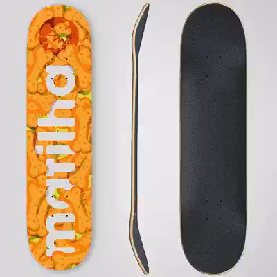 Shape para Skate 8.0 Matilha com Lixa Aplicada para Até 90kg Cor:Laranja