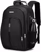 Mochila para Notebook até 17 Polegadas, Antifurto, Impermeável, com Saídas USB e Fone, para Escola, Faculdade, Trabalho ou Viagem - Preta