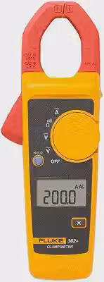 Alicate Amperímetro Fluke-302, CAT IV 300V /CAT III 600V, medição de Corrente Alternada (CA) até 400A, garra de 30mm, visor retroiluminado com função para congelar a medição (hold) e Estojo.