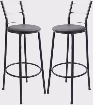 Kit 2 Banquetas 3 Arames Para Cozinha, Balcões e Áreas Externas (Preto)