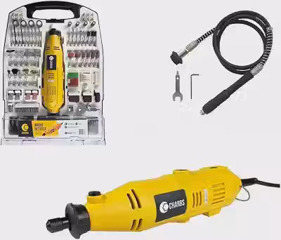 KIT Micro mini Retífica 220V Com 234 Acessórios Charbs Ch2904-X + Maleta + chicote flexível