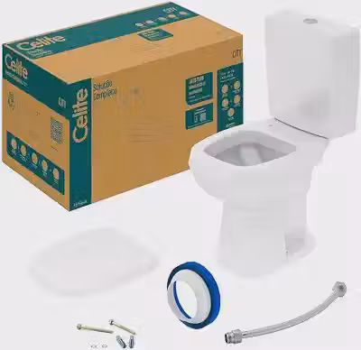 Kit de Bacia com Caixa Acoplada 3/6l e Itens de Instalação City Celite Branco