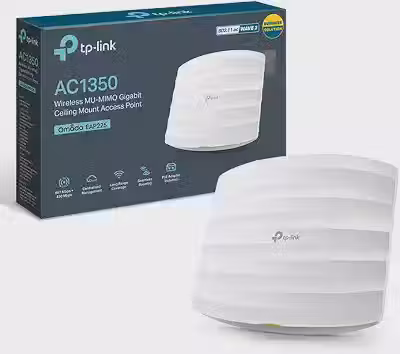 TP-Link Access Point Wireless Gigabit EAP225, MU-MIMO, Dual Band AC1350, Montável em Teto, Seamless Roaming