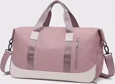 Bolsa De Mão Mala Viagem Academia Feminina Masculina Super Grande, Compartimentos Com Zíper, Espaço Para Tênis Ou Roupas Sujas Alça Removível Modelo Transversal Bordo Poliéster (Rosa Queimado)