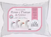 Travesseiro 95% Pena de Ganso e 5% Pluma de Ganso Natural - 50 cm X 70 cm Conforto
