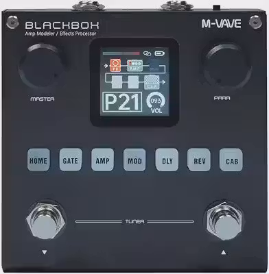M-VAVE VEDO BLACKBOX Pedal processador multiefeitos para guitarra, com mais de 80 efeitos embutidos, modelagem de amplificador 44,1 KHz / 24 bits 6 + 1 efeitos simultâneos, recarregável integrada