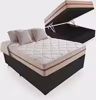Cama Box c/Baú Casal + Colchão de Mola Ensacada Individual Casal 22x188x138