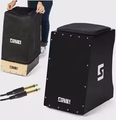 Cajon Eletroacústico+ Capa Protetora+ Cabo P10 (Preto)