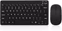 Kit Teclado e Mouse Bluetooth Sem Fio Recarregável USB-C, Ultrafino e Silencioso, Compatível com Notebook, PC, Tablet, iPad, Android, iPhone e Windows, Design Slim Portátil Preto