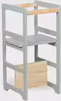 Decoratta Torre de Aprendizagem Montessori 4 em 1 Laqueada Verde Chá