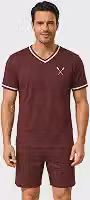 Pijama Homem Conjunto Meia Manga e Short Roupa De Dormir
