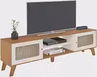 Artely Rack Charlotte para Tv até 75' com 2 Portas, Cinamomo/Off White
