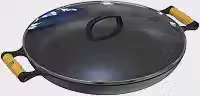 Frigideira Paella de Ferro Fundido Alça Madeira TV 40cm